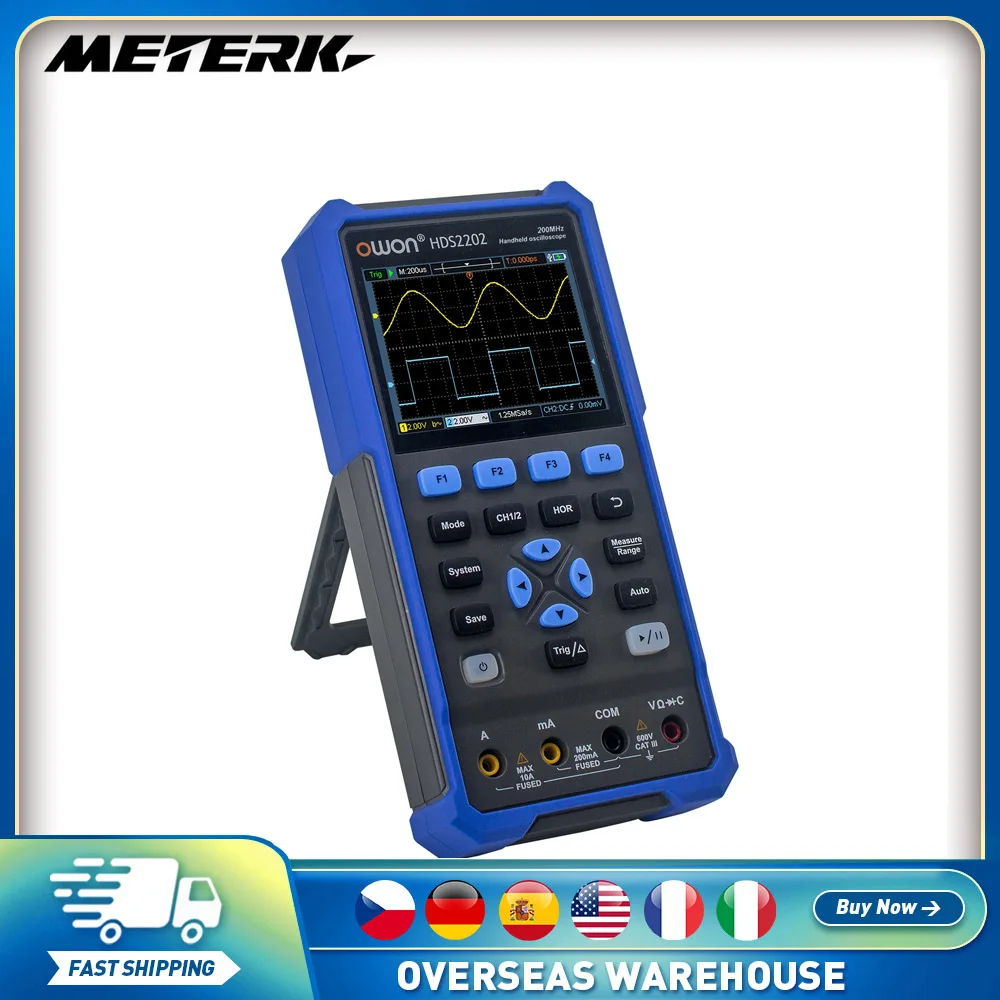 

OWON HDS2102S HDS272S HDS242S Handheld Digital Oscilloscope 100MHz Bandwidth 500MS/s 2CH + 1CH Generator Multimeter osciloscopio