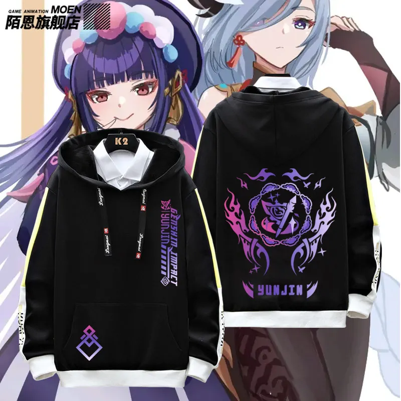 

Anime Game Genshin Impact Yun Jin Shen He Cosplay Spring Autumn Unisex Hoodie Pullover Long Sleeve Hooded Outwear Fashion Coat