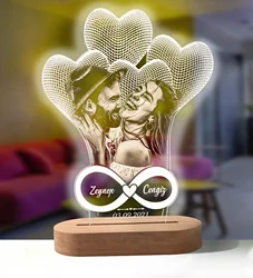Personalized 3D Led Lamp Acrylic Light  Custom Photo&Text 3D Lamp Anniversary Birthday Christmas Gift For Him/Her Dropshipping