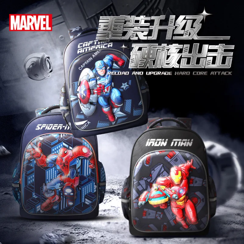 

Disney New School Bags For Boys Grade 1-3 Iron Spider Man Primary Student Shoulder Orthopedic Backpack Captain America Mochilas