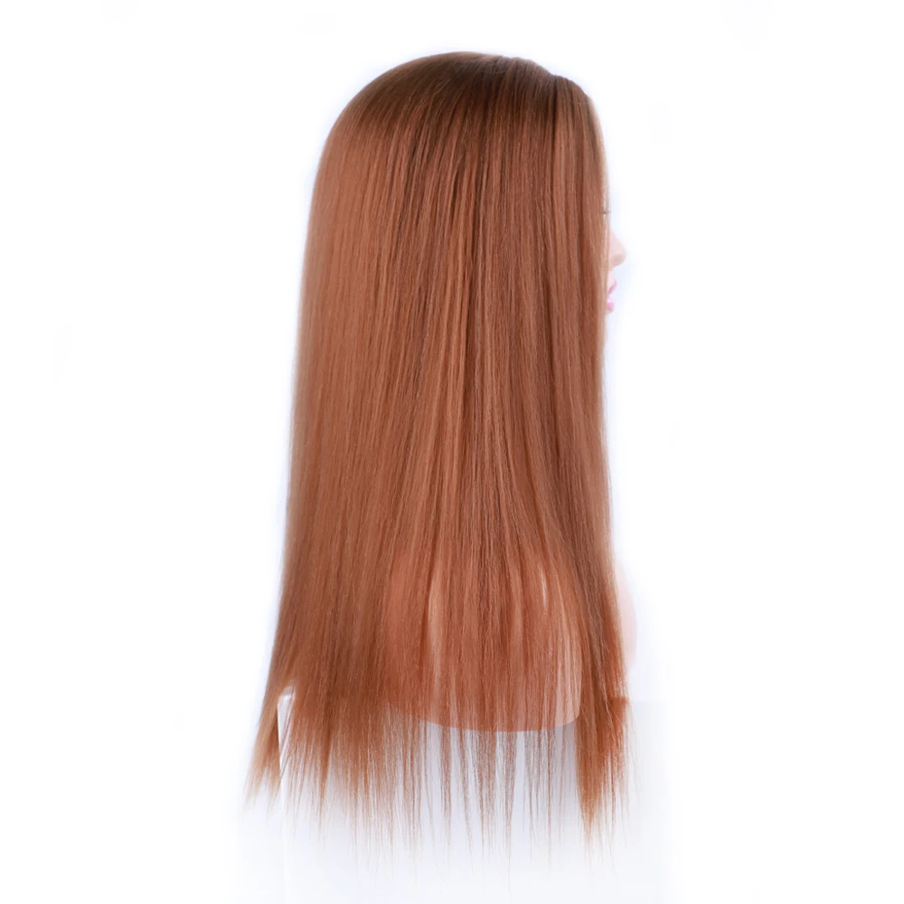 Skily Straight Wig With Long Human Hair Blend Wig With  For Black Women Indian Glueless Full Machine Made With Highlight