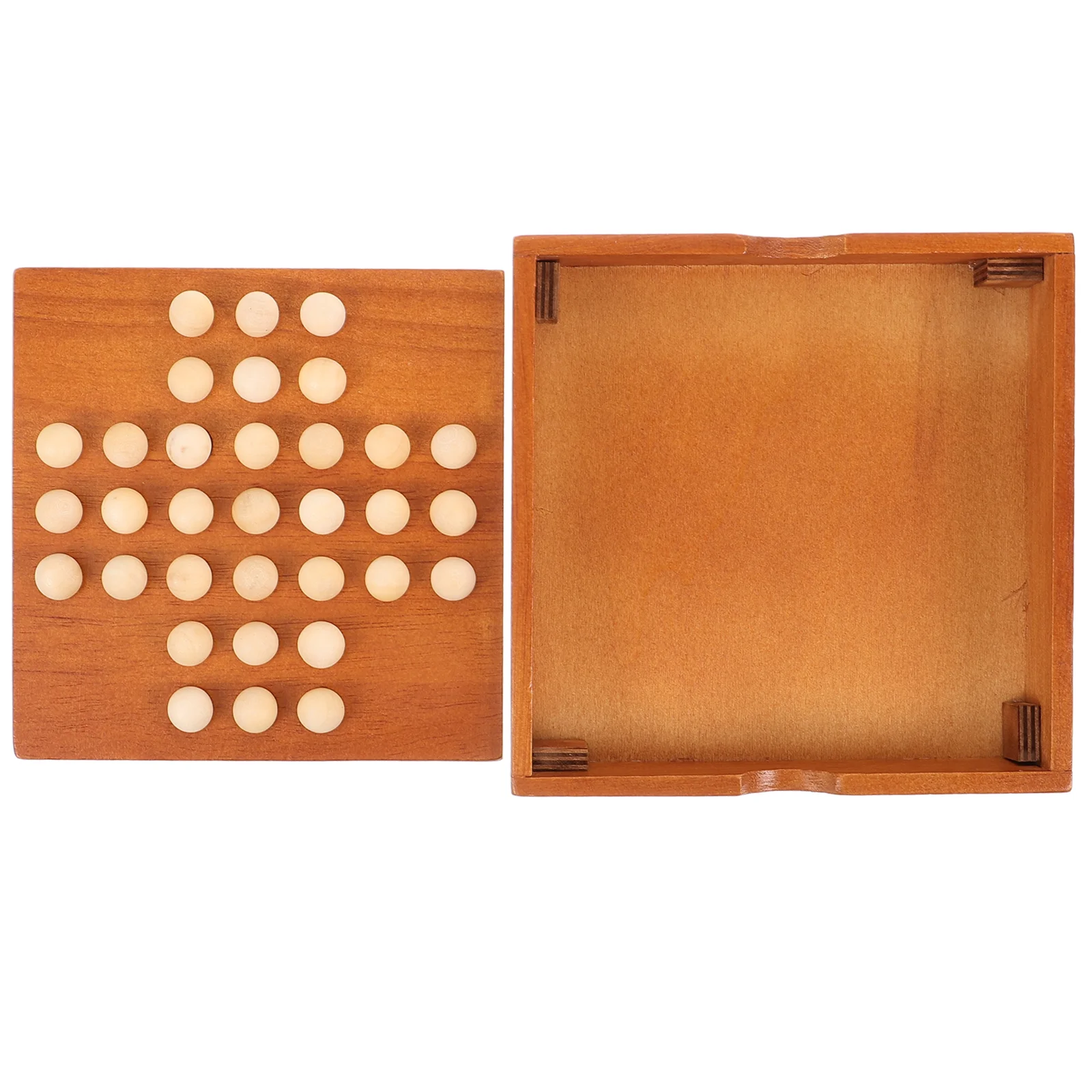 

Wooden Chess Set for Adults - Classic Board Game with Peg Solitaire and Marble Games Included