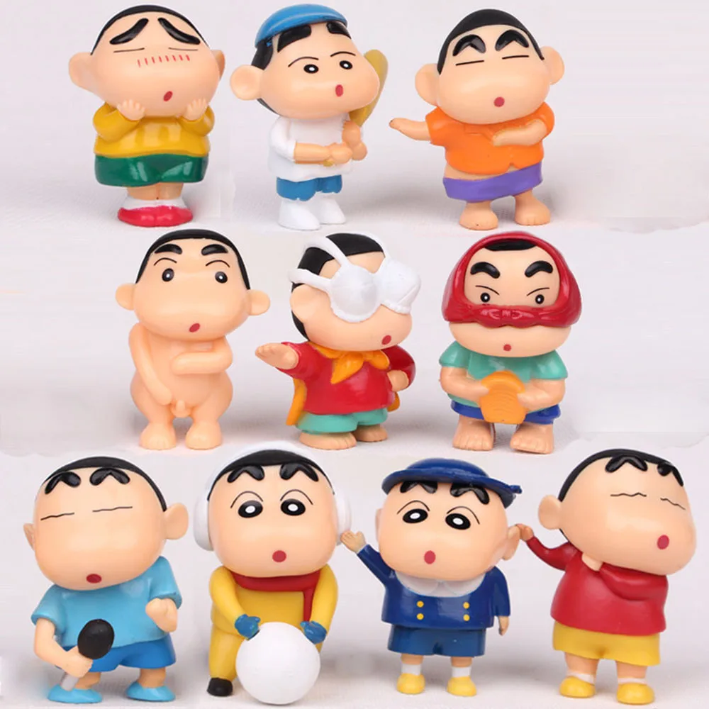 

10 шт./компл. Crayon Shin-chan милый мультяшный кавайный Q версия фигурка автомобиль торт Декор мини модель коллекционные предметы Детские хобби игрушки подарок