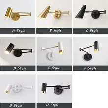  LED Wall Lamps Telescopic Rocker Wall Light Swing Long Arm Internal Sconce Switch Household Bedside Lighting Decor Sconce Lights 