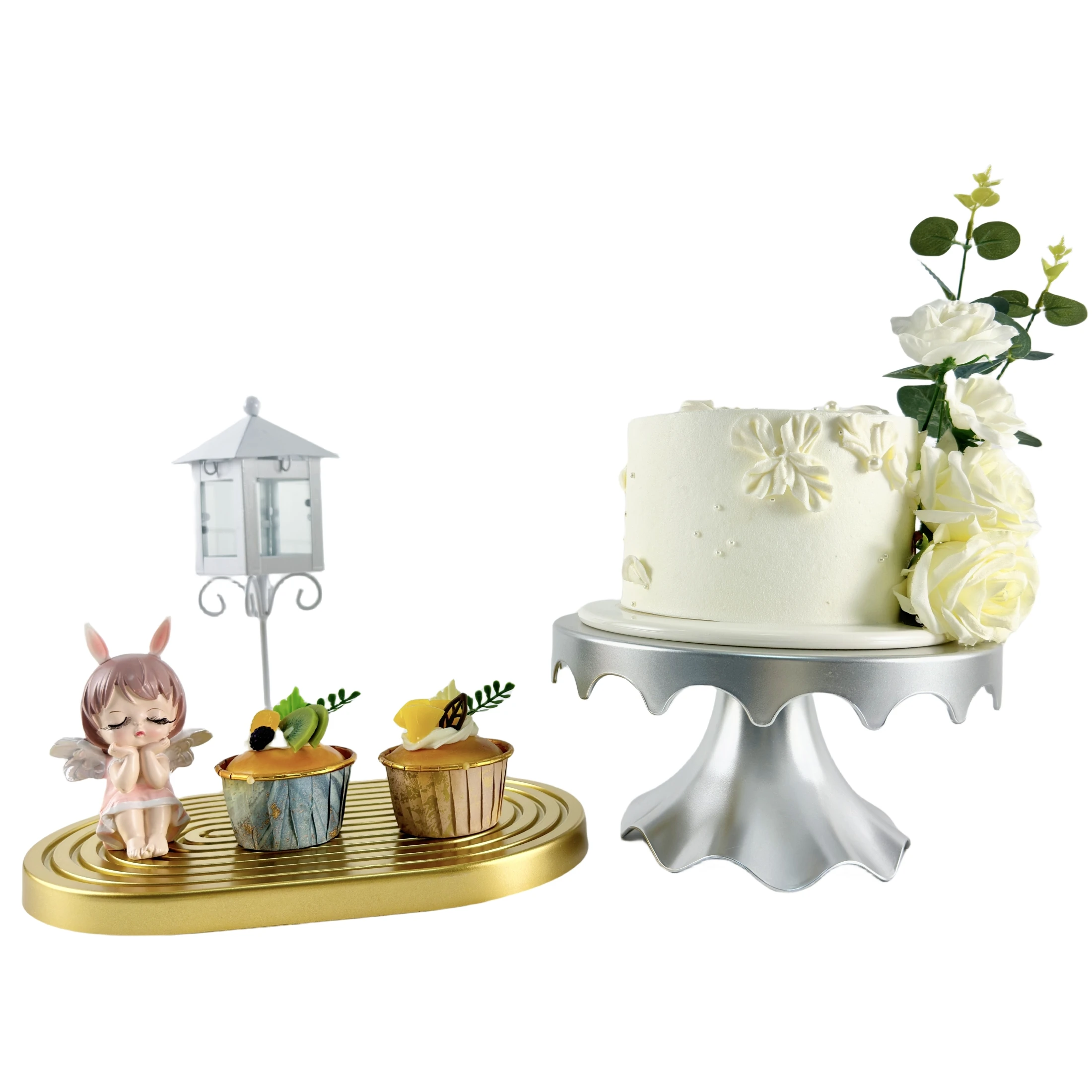 Cake Stand one piece Cake Stand and Cupcake Stands Holder Fruits Dessert Display Plate for Baby Shower Wedding Birthday Party Celebration