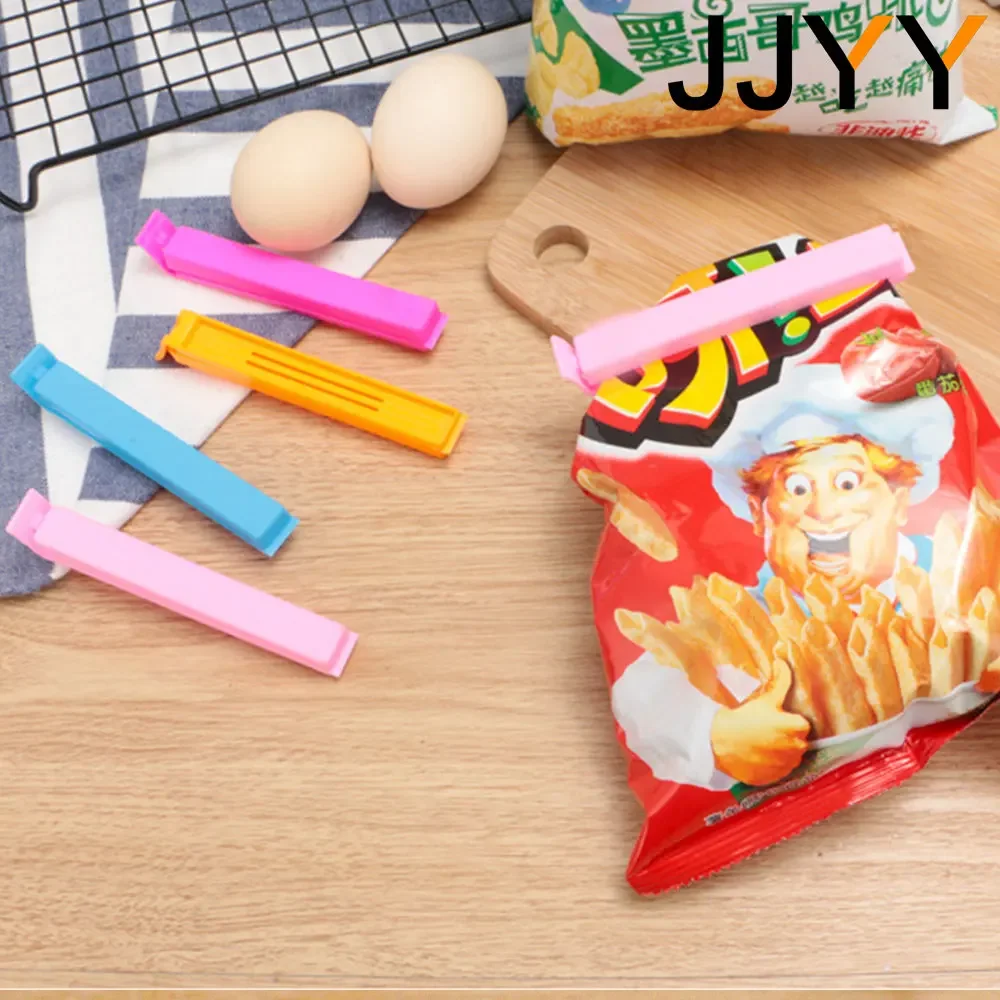 5pcs 식품 가방 씰링 클립 스낵 클립 방습 클립 주방 보관 무작위 컬러 가정용 주최자