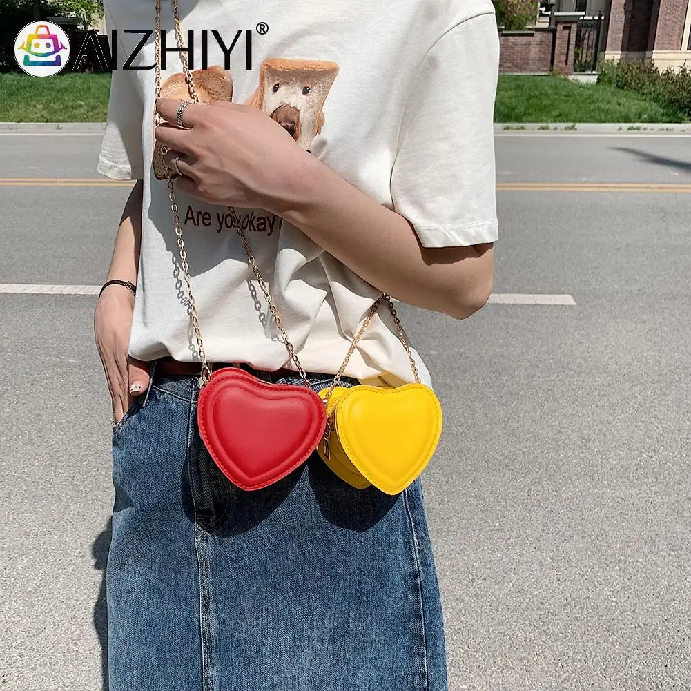 Children Mini Crossbody Bag Heart Leather Kids Girl Fashion Pearl Handbags  Purse PU Phone Messenger Bag Fashionable Decor
