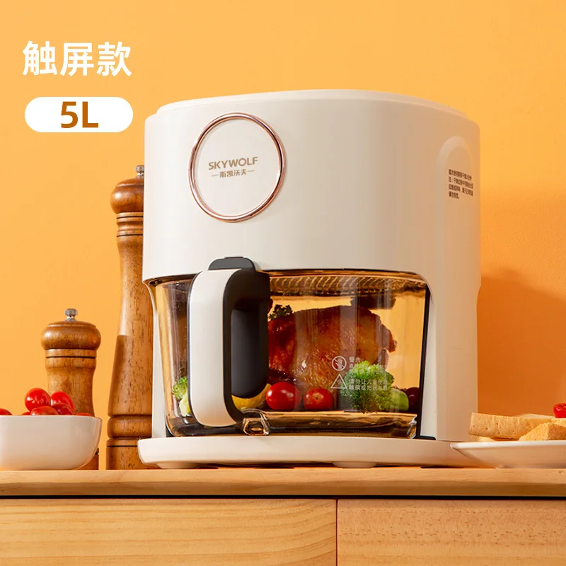 Air Fryer Large Capacity Intelligent Transparent Intelligent Visual Electric Frying Oven Fully Automatic and Multifunctional air fryer new homehold deep frying pan automatic intelligent large capacity multifunctional electric oven v575