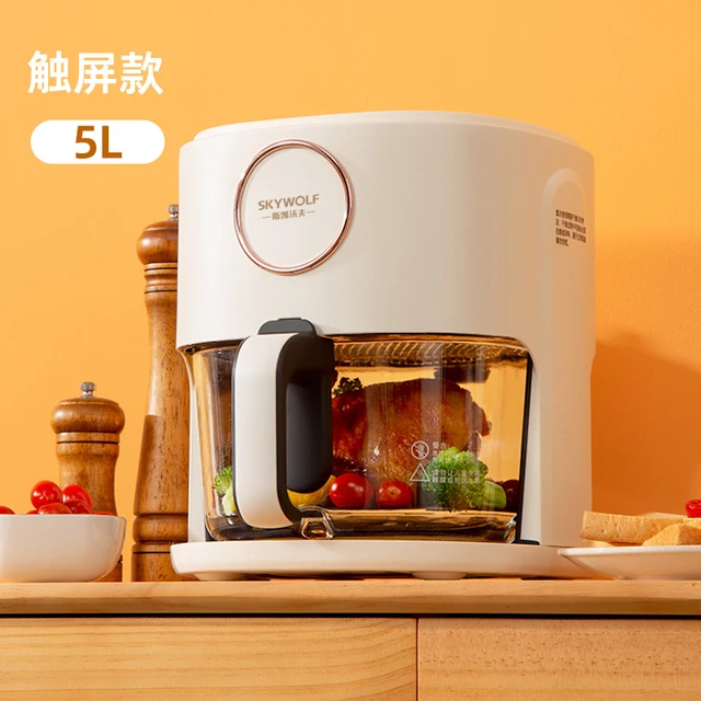 220V Without Oil Air Fryer 6L Oven Visible Home Use Air Fryer New type Oven  Multifunctional Small 6L Glass Electric Fryer 1200W - AliExpress