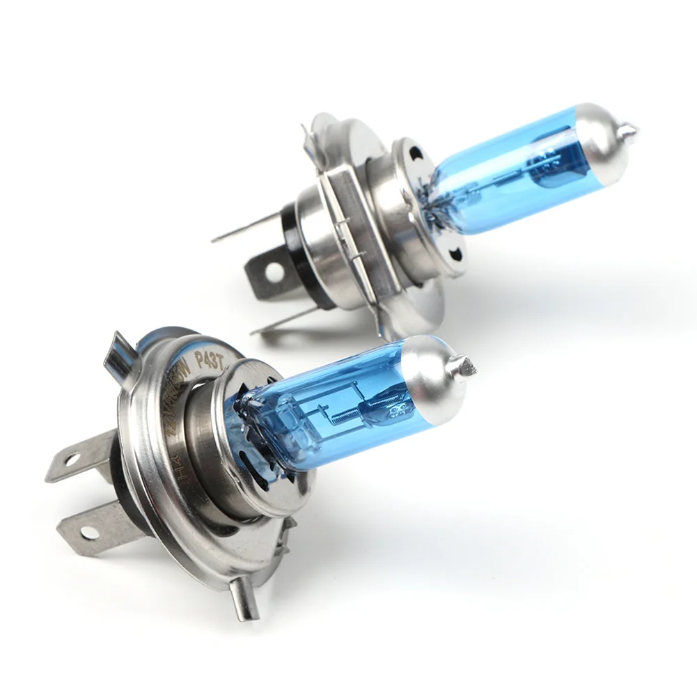 2PCS Super White H4 55W DC12V Bi-Xenon HID High Low Beam Headlight Bulb 6000K Light Lamps Su Car Parts 4