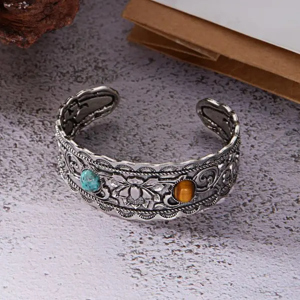 BRACCIALE DONNA PEPITE GRANELLI MARTELLATI TRE ORI | SAGA GIOIELLI