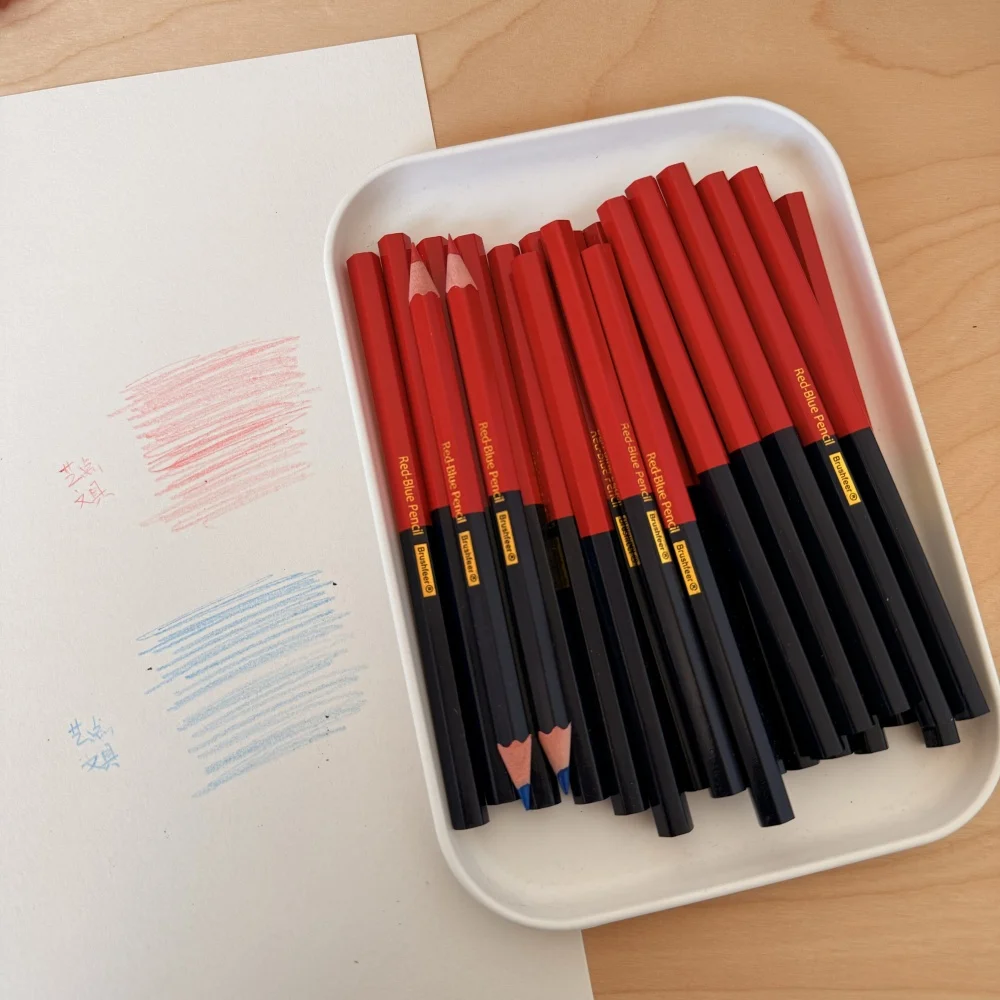 Ergonomic Dual-Colored Carpenter Pencils - Durable Wood Construction Marking Tools