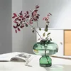 Glass Vase Green Round Gourd Floral Vase Hydroponic Flower Pot Geometric Circle Terrarium Home Decoration Accessories Vases Pots 2