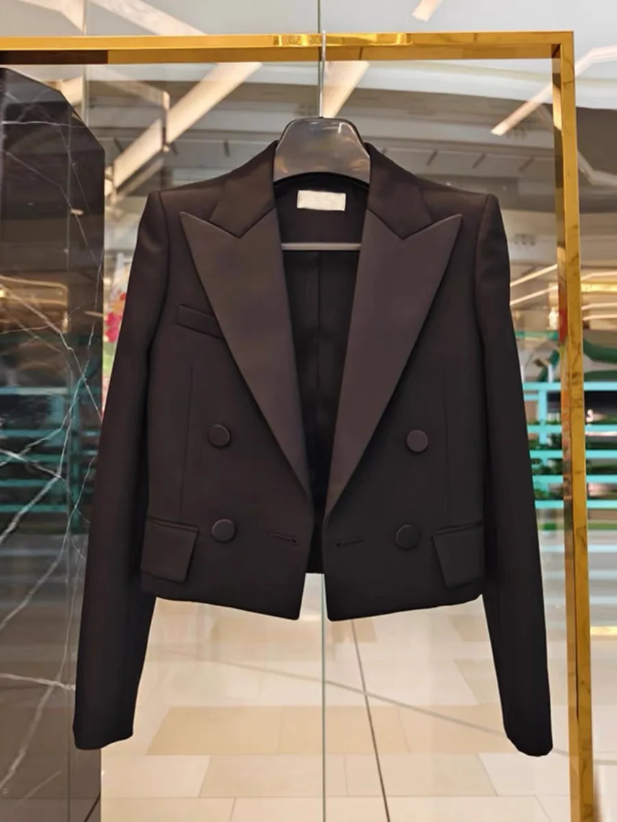 TescoWomenBlazerSuitFashionDoubleBreastedJacketSlimFitFull