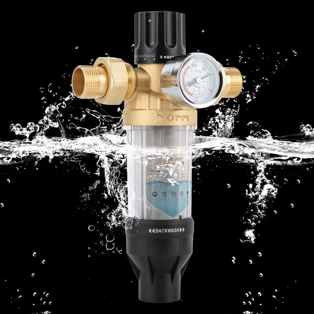 Reusable Tap Water Filter Stainless Steel Flowing Fine Filter Pre-filter Sediment Filter for Well Water Hose 1/2 inch 3/4 inch