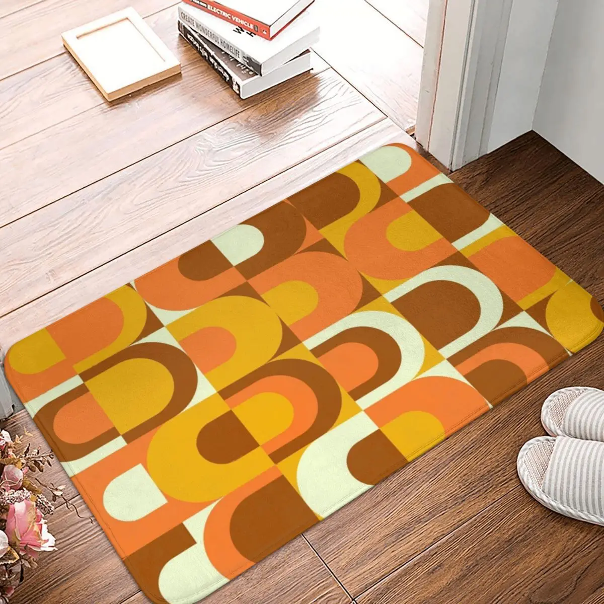 

70s Retro Industry Doormat Rug Carpet Mat Footpad Polyester Anti-slip Washable Entrance Kitchen Bedroom Balcony Toilet