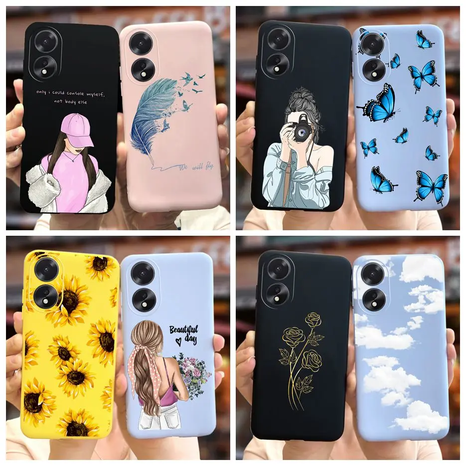 Per Oppo A18 Custodia Oppo A38 New Fashion Cartoon Girls Cover Custodia Morbida In Silicone Per Oppo A18 A38 Oppoa18 Oppoa38 Cover Coque