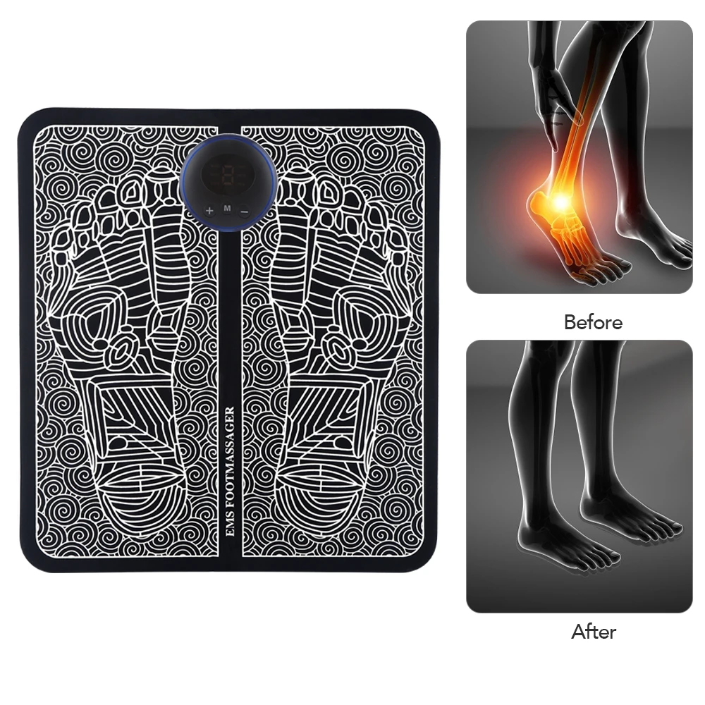 Ems Foot Massager Mat Electric Tens Feet Massager Pad Tappetino Da Massaggio Pieghevole Stimolazione Muscolare Fisioterapia Fisioterapia Fisica Salud