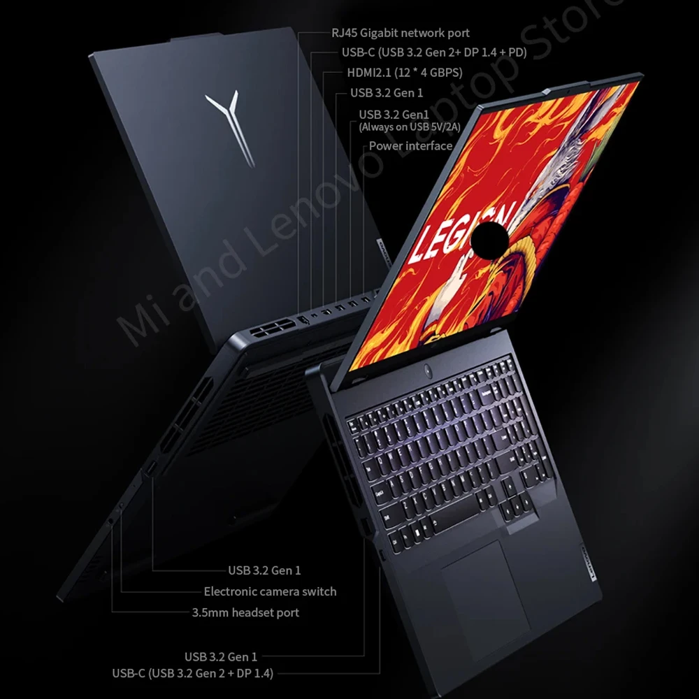 레노버 리전 R9000P 2023, 16 인치 E 스포츠 게이밍 노트북, AMD R9 7945HX RTX4060 100% sRGB 게임 노트북 PC, R7000 R7-7840H 옵션