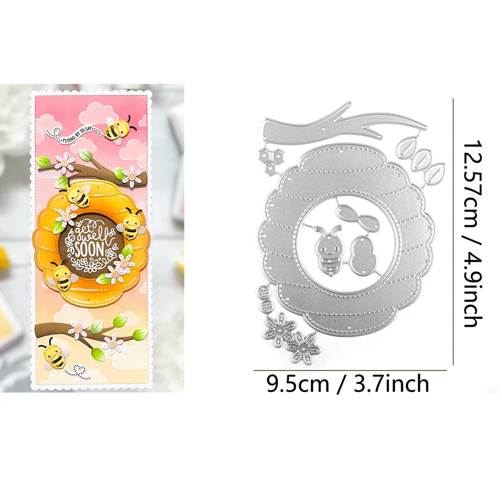Magischer Iris, gewellte Add-on-Metall-Stanzformen, Prägung, gestanzter Bienenstock für DIY-Kartenherstellung, Scrapbooking, Bastelbedarf – Detail 10