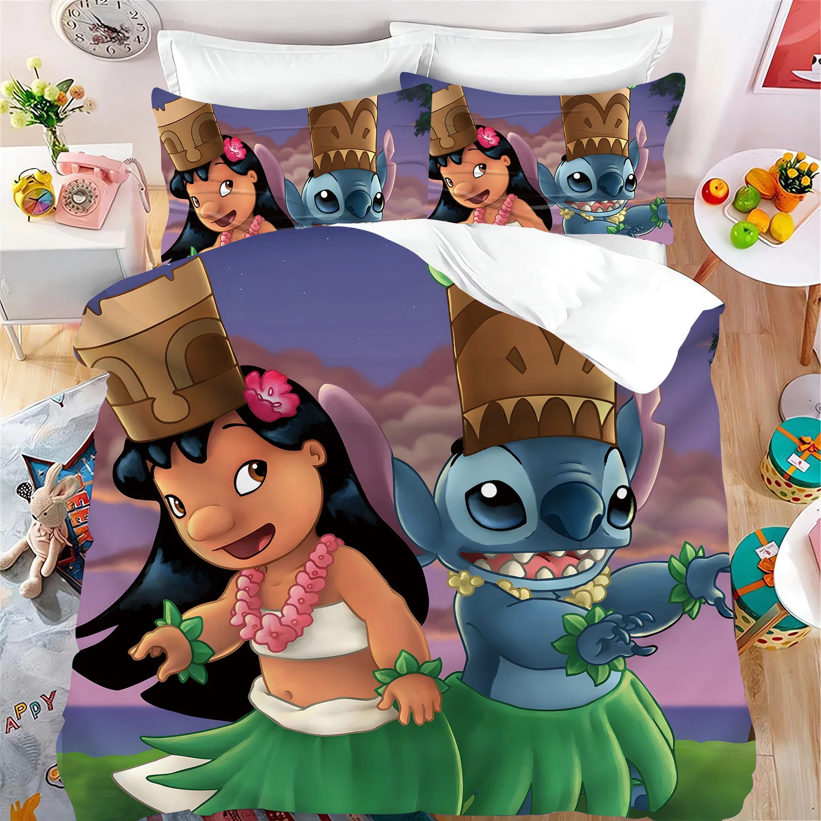 Description Picture 3 of itemBedding Set with Iconic Brand Lilo and Stitch Pattern Decorative Duvet Cover Set,Children's Soft Pillowcase Home Soft & Comfortable