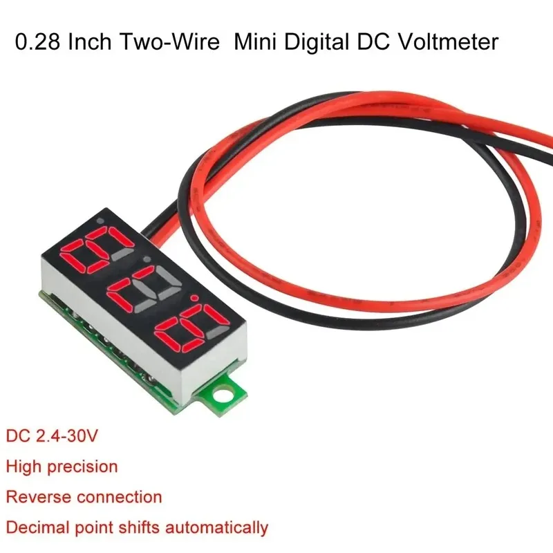 0 28 Inch DC LED Digital Voltmeter 0 100V Voltage Meter Auto Car Mobile Power Voltage Tester Detector 12V Red Green Blue Yellow