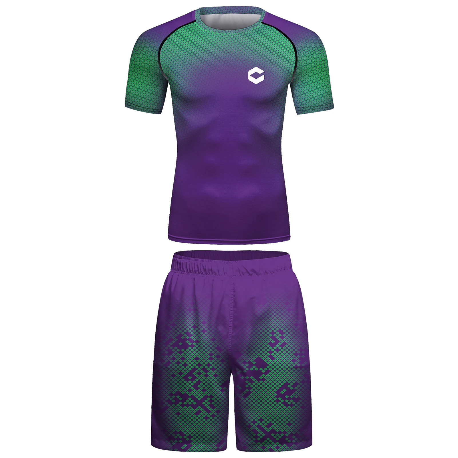 Cody Wholesale Top Sell Mma Rash Guard Custom Stylish Men's purple Compression Sportswear Bjj Rash Guard Running Sportsuits 3