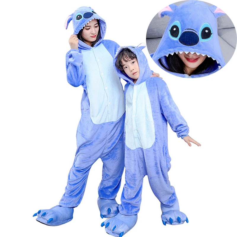 

MINISO Stitch Pajamas Disney Couple Model Long Sleeves Siamese Pajamas Tigger Tracksuit Piglet Parent Child Sportswear Wholesale