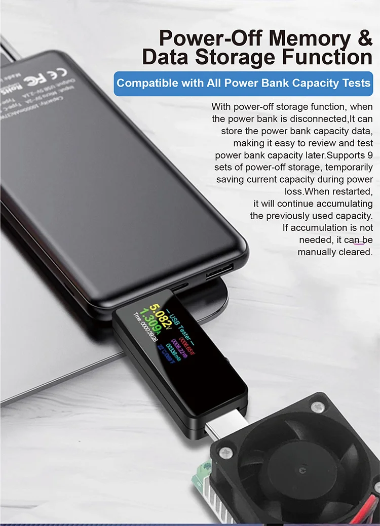 USB Charger Tester 6.5A Low Resistance 1mΩ Sampling QC FCP SCP DCP AFCApple Fast