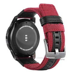 Nylon Quick Release Watch Strap - 20mm & 22mm Adjustable Band - 22mm Quick release (Red Silver)