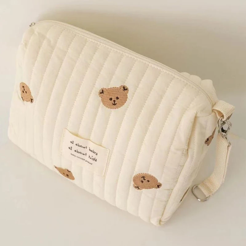 Portable Stroller Nappy Bag Quilted Baby Diaper Caddy Organizer Embroidered Mommy Bags Babies Accessories Changing Bag Storage - 3