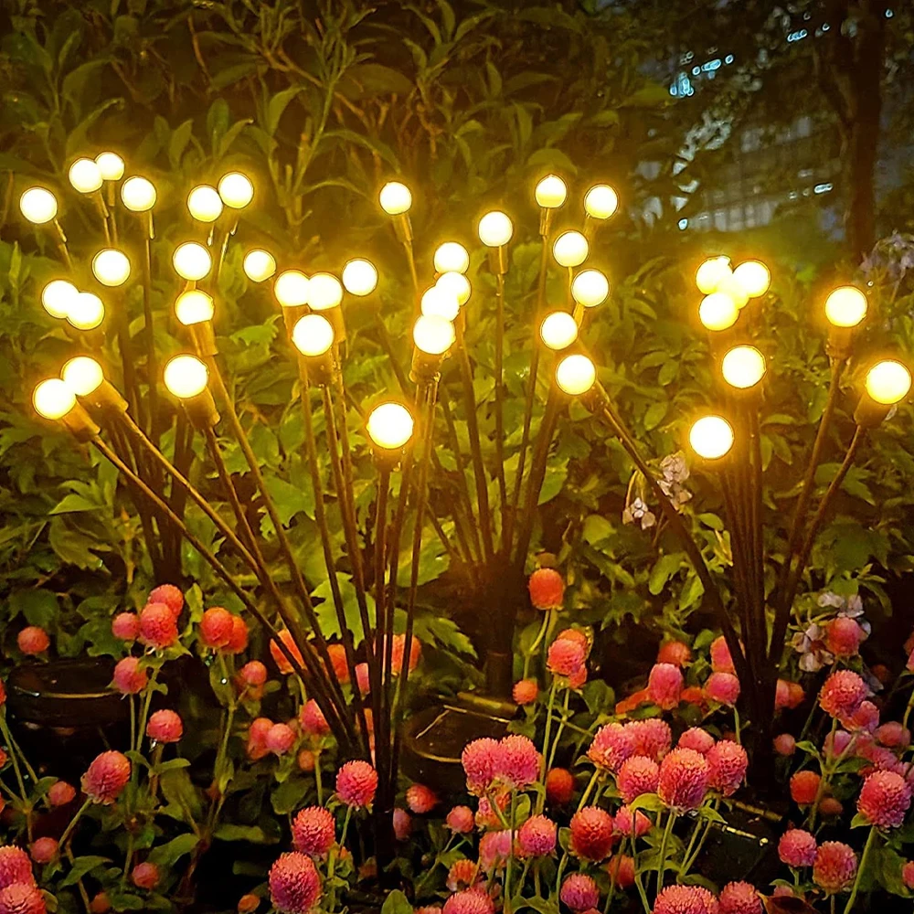 1pc 6/8/10LED Pack solar firefly garden landscape outdoor lights waterproof