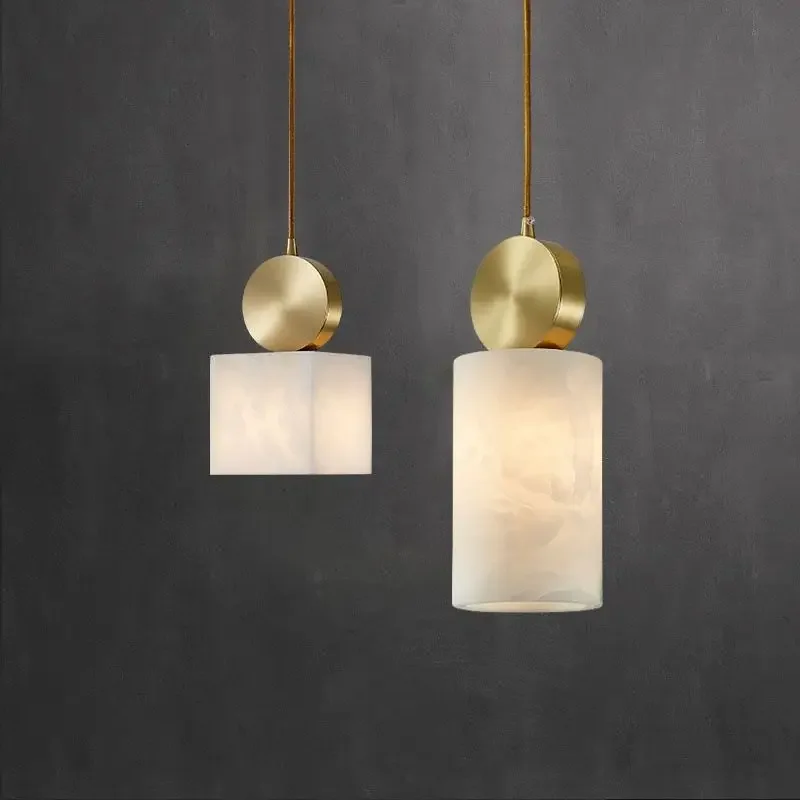 

Nordic Marble Copper Pendant Lights LED Hanging Lamp Fixtures Bedroom Bedside Dining Room Indoor Lighting Lustres Luminaires G9