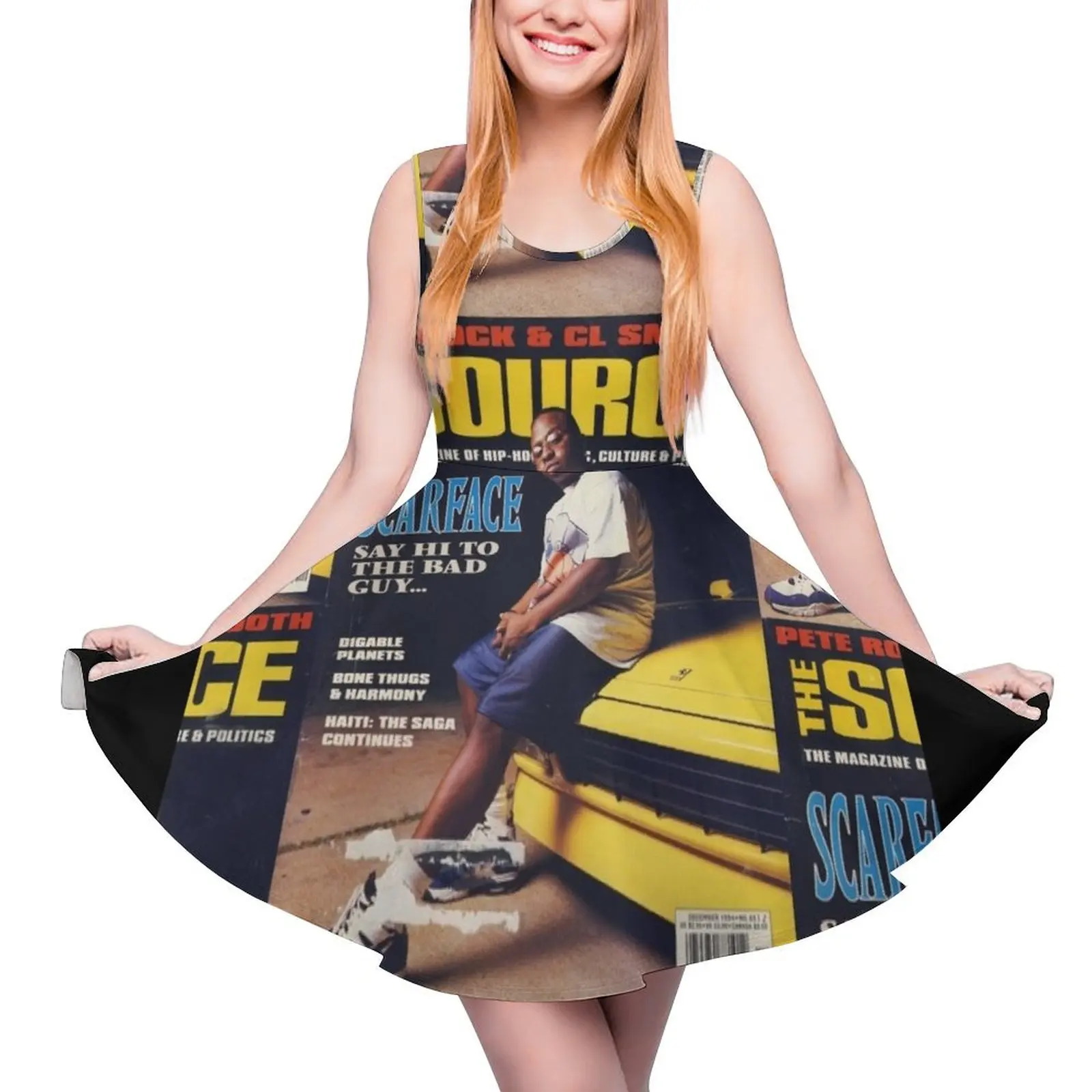 Source 90s - Scarface Sleeveless Dress summer dress korean women Womens dresses womans clothing dress for women summer