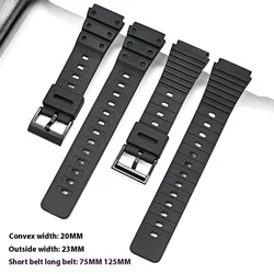 Waterproof Silicone Sports Watch Band - Durable Rubber Strap (CS003 black 20mm)