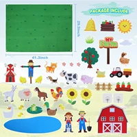 Felt Story Board Set Toy for kids Farm Animals Preschool Education Early Learning Interactive Play Mat Wall Hanging Gift for To 3
