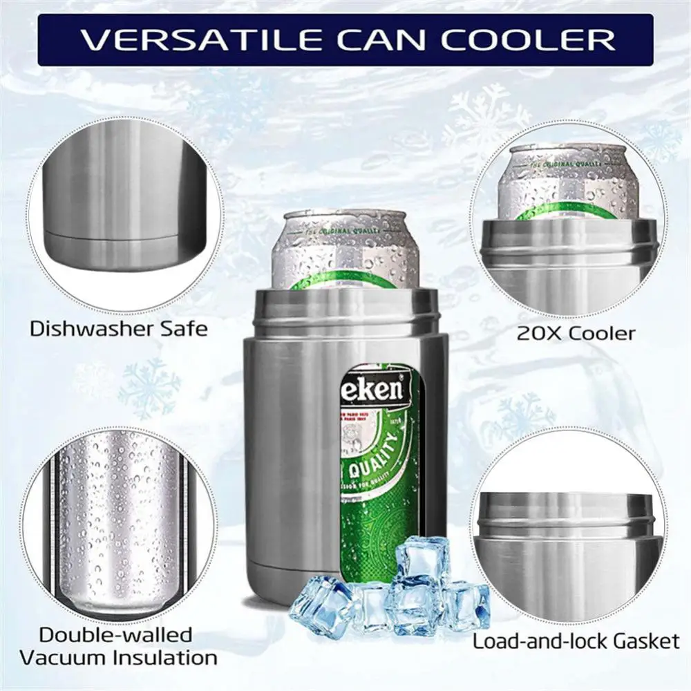 Beer Cold Storage Tank Household Vacuum Insulation With Bottle Opener Double-layer Accessories Tools Can Creative 12oz