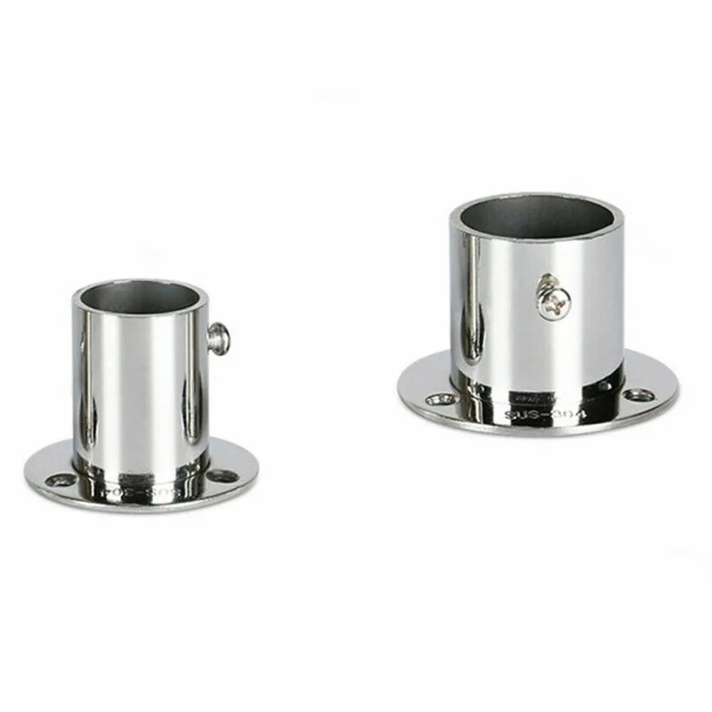 

2Pcs Thick Stainless Steel Flange Seat For Wardrobe Curtain Cloth Rod Seat Round Tube Seats Bracket Household Furniture Hardware