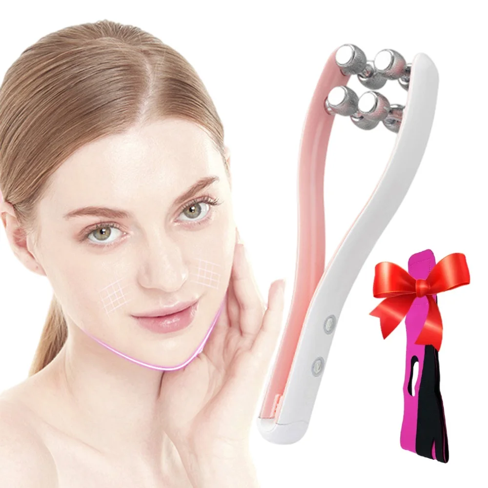 

EMS Facial Massager Roller Rf Face Lifting Machine Double Chin Remover Skin Tightening Anti Wrinkle Body Slimming Massage Device