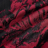 7-Piece Queen Comforter Set with Matching Curtains - Burgundy Flower Patchwork Bed in a Bag Bedding Set 4