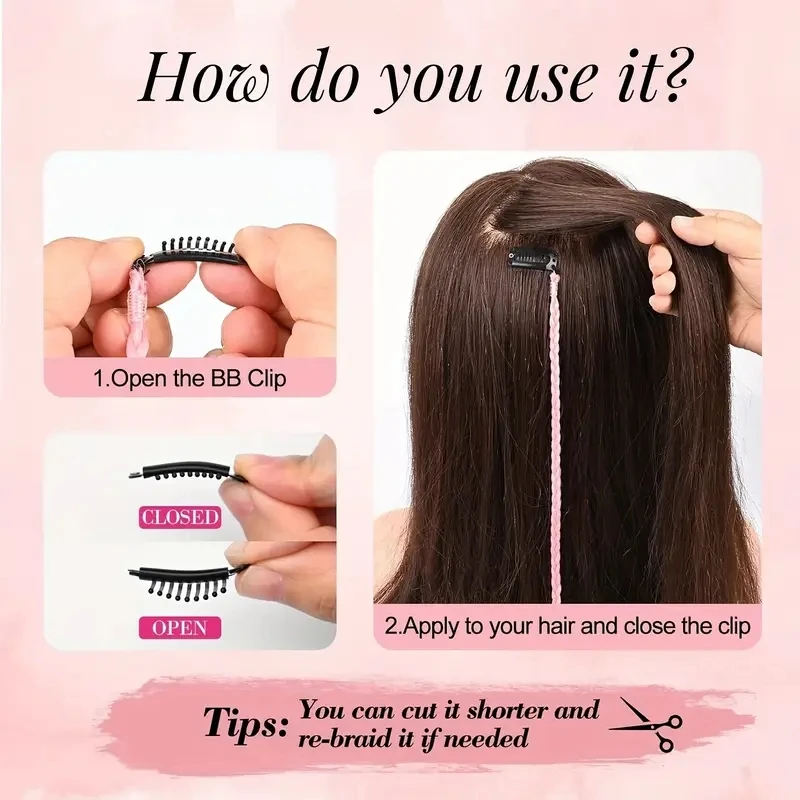 4pcs/Pack Y2K Style Synthetic Box Braids 22 Inch Unisex Straight Hair Extensions Perfect Valentine Day Gift for Birthday Party