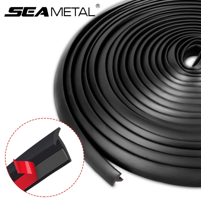 SEAMETAL 10m Car Rubber Sealing Strip T shape Small Slanted Auto Seal