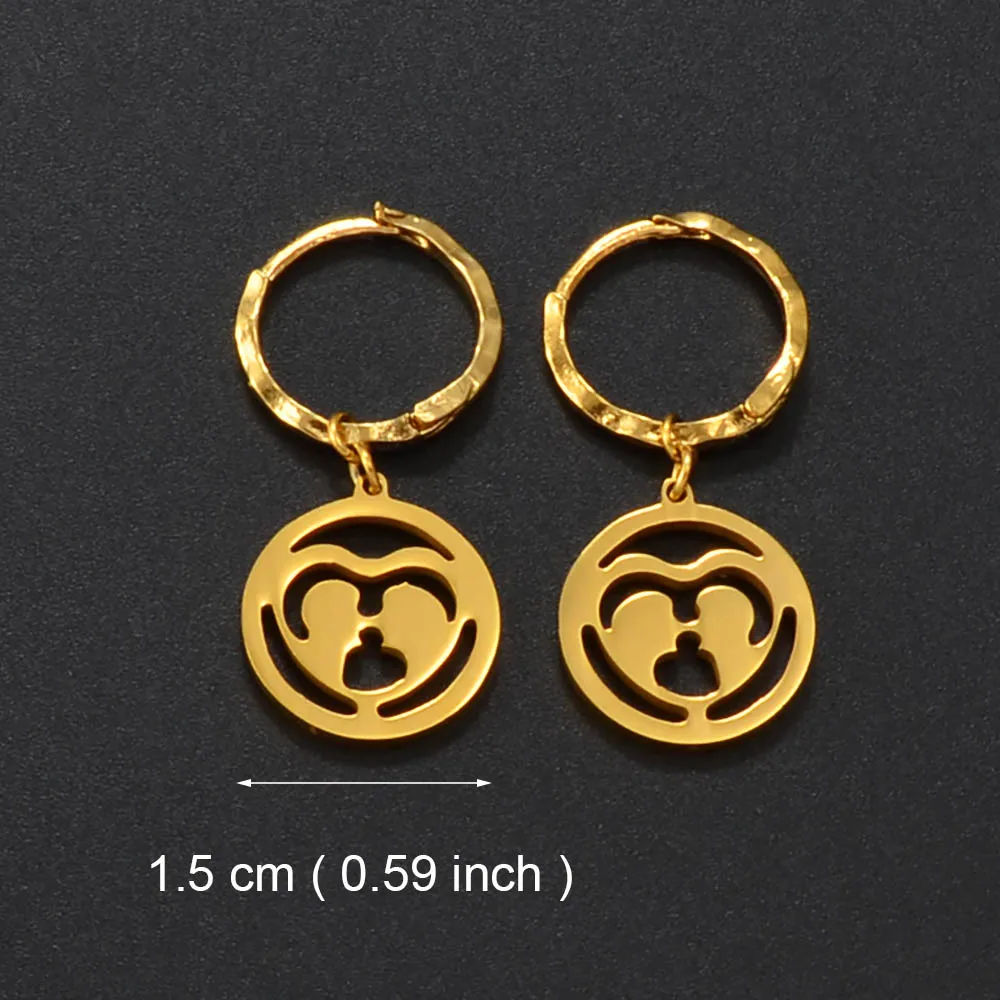 Anniyo Small Earrings for Women Girls Gold Color and Stainless Steel Kiribati Earring Island Style Jewelry #034021 4