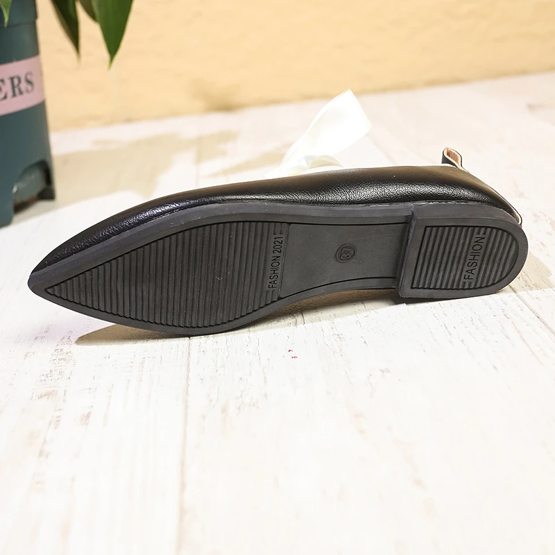 Aphixta Pointed Toe Loafers Flat With Women Shoes Slip On Butterfly Knot Flats Woman Classic Shoe Spring Autumn Loafers Big 43