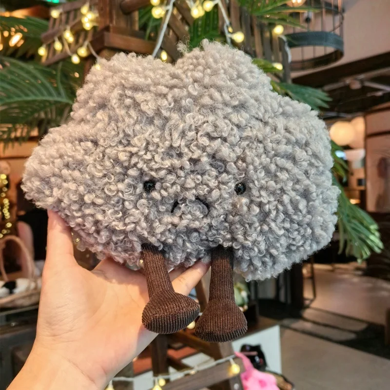 23x26cm Small Dark Cloud Pillow Plush Stuffed Angry Emotion Black Cloud Natural Cushion with Legs Decor Plushie Peluche Gift 3