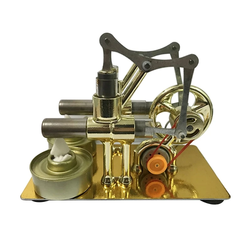 Y1Ub Stirling Engine Doppio Motore Modello Motore Calore Vapore Educazione Modello Fai-Da-Te Craft Discovery Alternatore