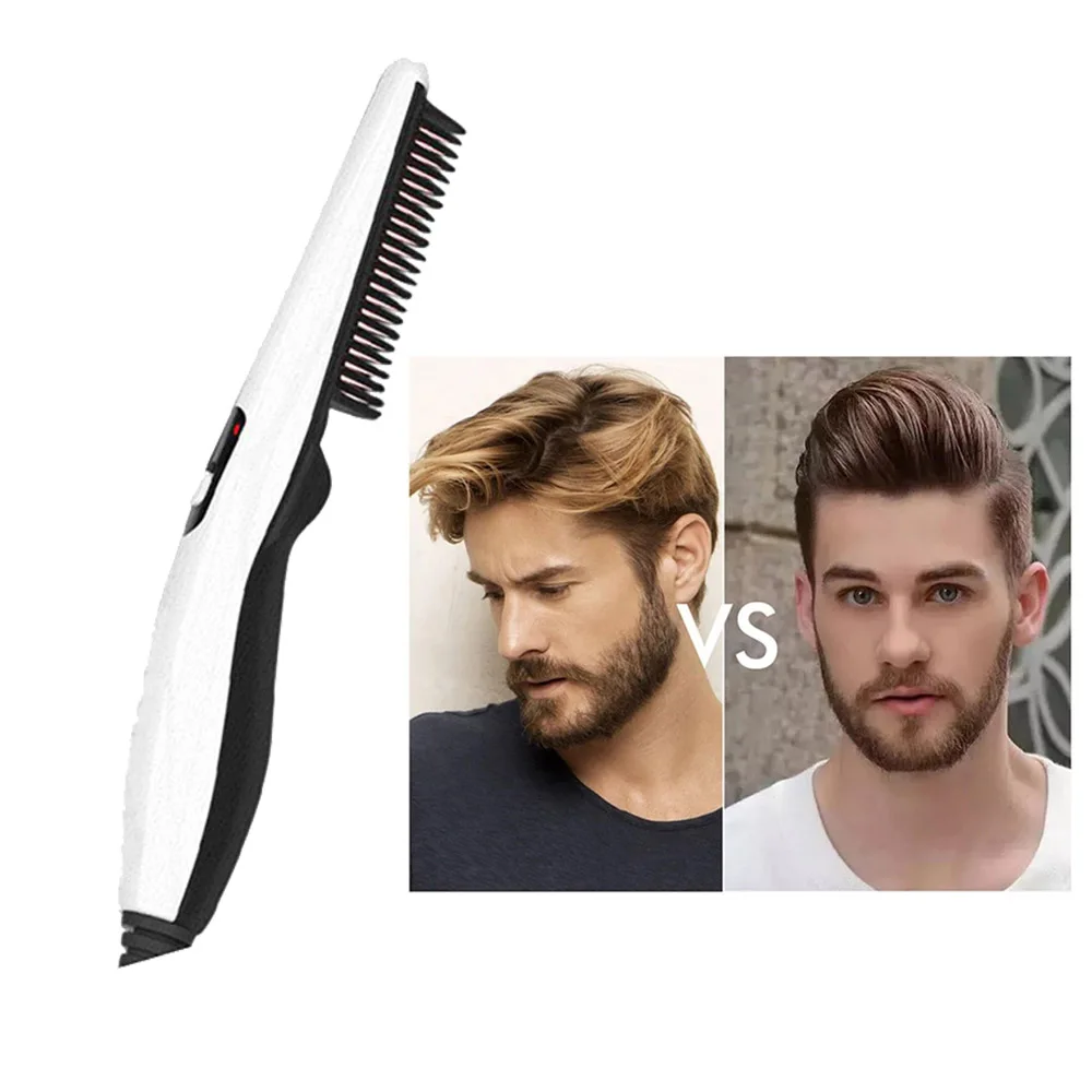 Multifunctional Men Male Hair Straightener Comb Electric Iron Hair Show Cap Beauty Hair Styling Tool Beard Salon Beauty Supplies air conditioning fin cleaning comb stainless steel fin straightener brush air conditioner cleaning tool cleaning supplies