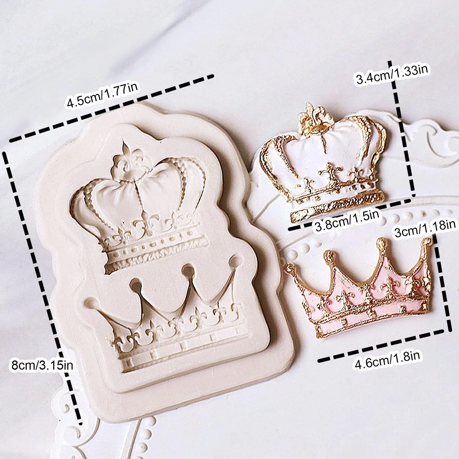 3-teilige barocke Fondant-Formen, Scroll-Rand, Spitze, Silikonformen, Locken, Zahnfleischpaste, Süßigkeiten, Schokolade, Formen zum Dekorieren von Kuchen – Detail 10