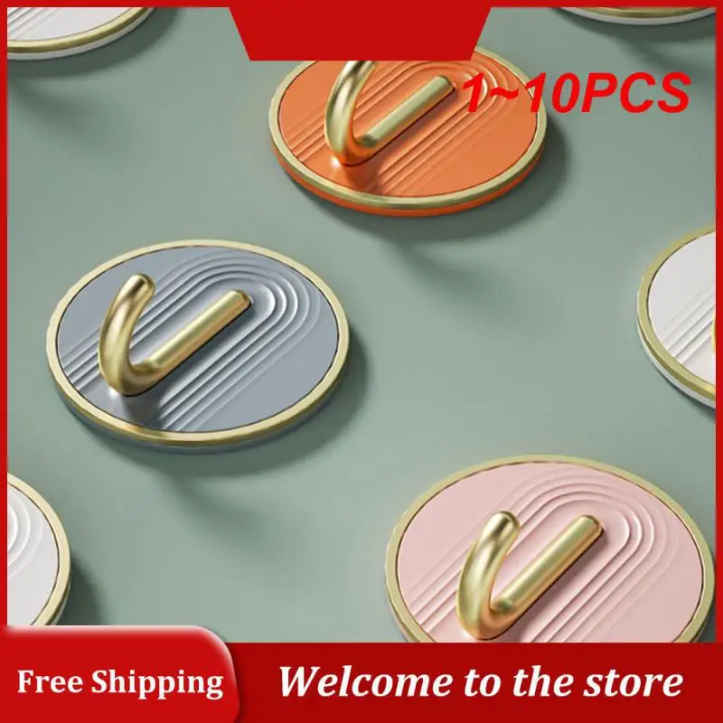 

1~10PCS Punch-free Sticky Hook Gold-plated Hook Convenient Access Hook Toilet Hook A Variety Of Colors