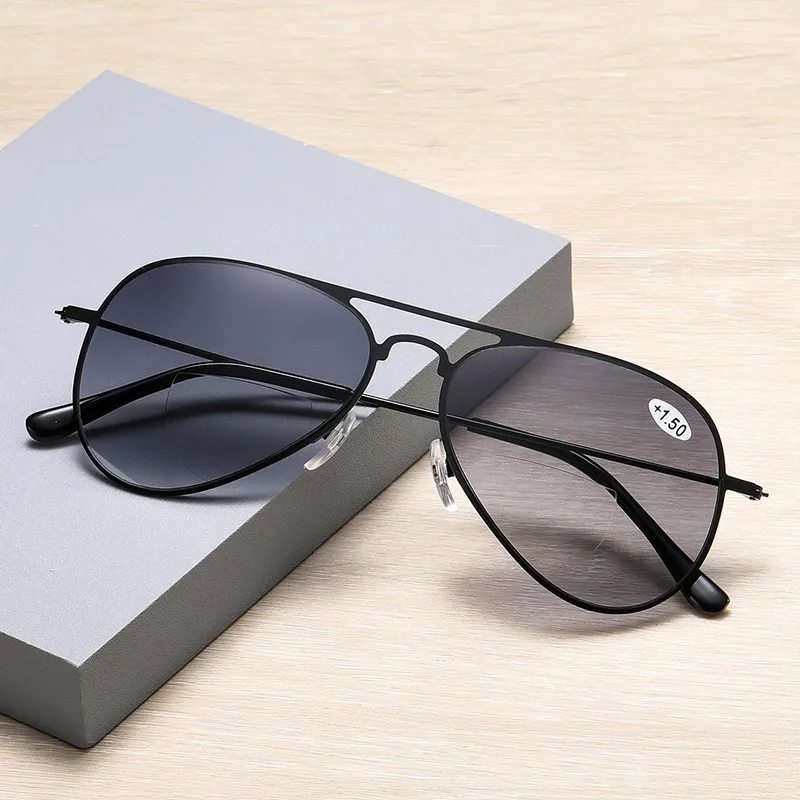 Reading Glasses Bifocal Pilot Shade Men&Women Alloy Sunglasses +1.0+1.5+2.0+2.5+3.0+3.5